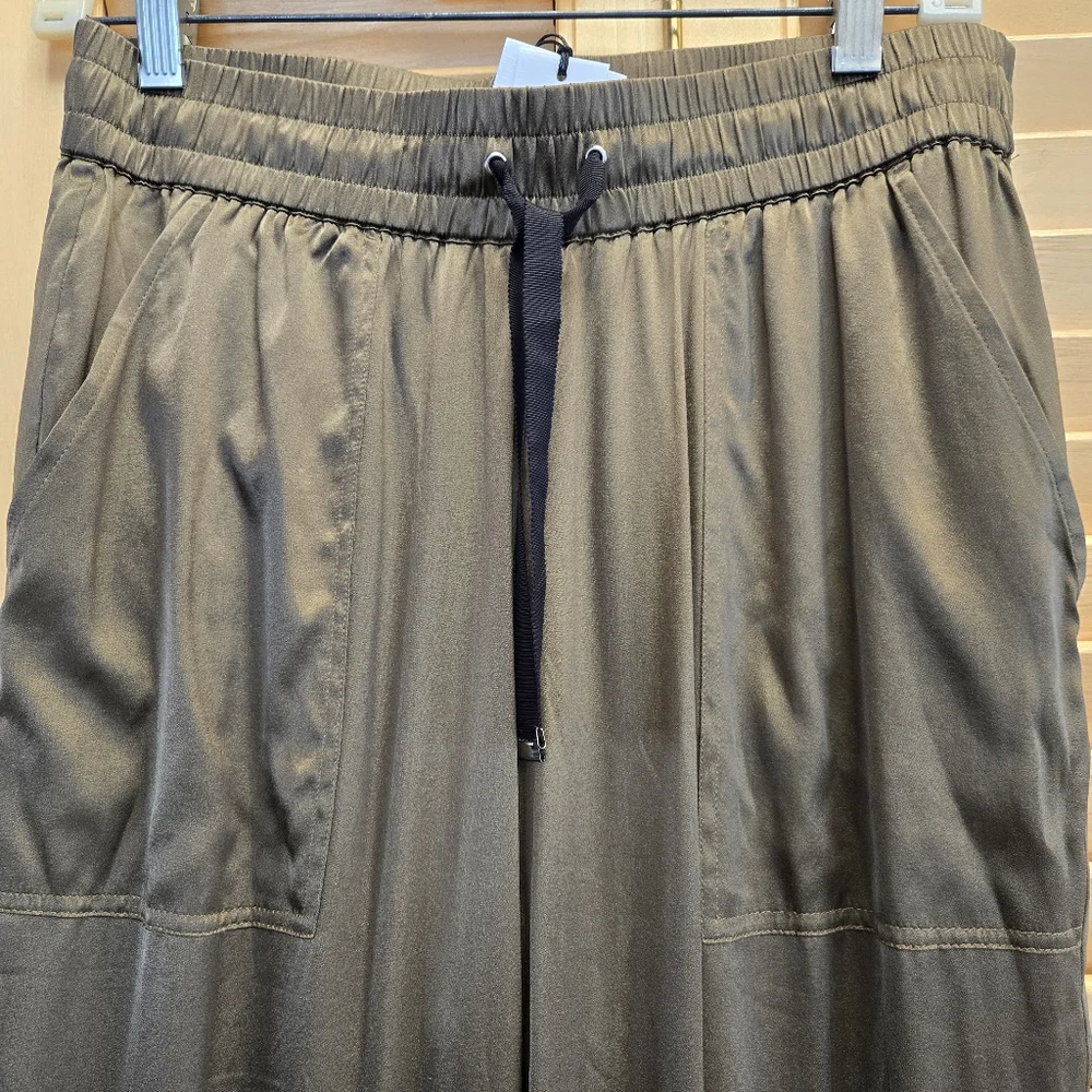 InReverse Silk Joggers Reversible Olive Dip Dye Black Ombre XS - Picture 2 of 7